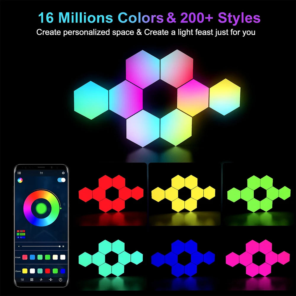 New RGB Light LED Hexagonal Lamps Modular Lighting DIY Creative Decoration Wall Lamp LED Night Light