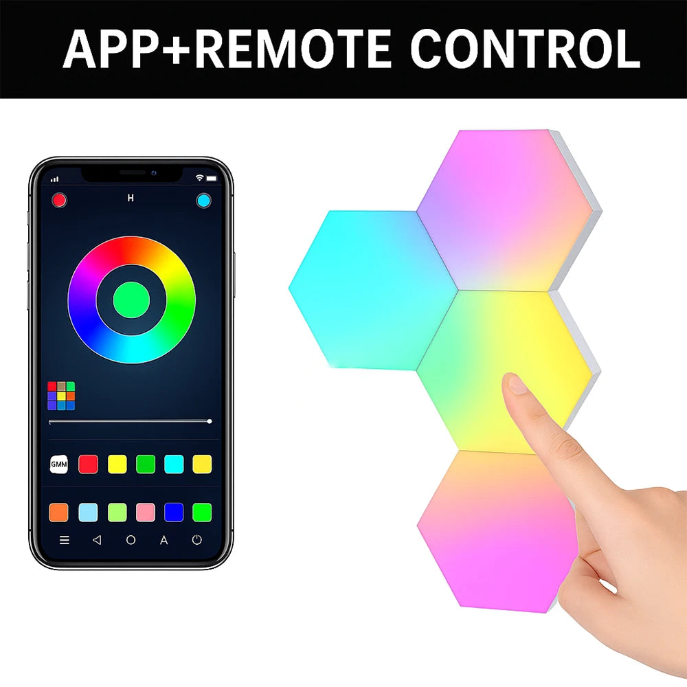 New RGB Light LED Hexagonal Lamps Modular Lighting DIY Creative Decoration Wall Lamp LED Night Light