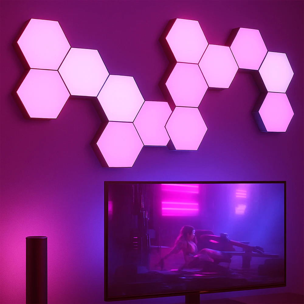New RGB Light LED Hexagonal Lamps Modular Lighting DIY Creative Decoration Wall Lamp LED Night Light