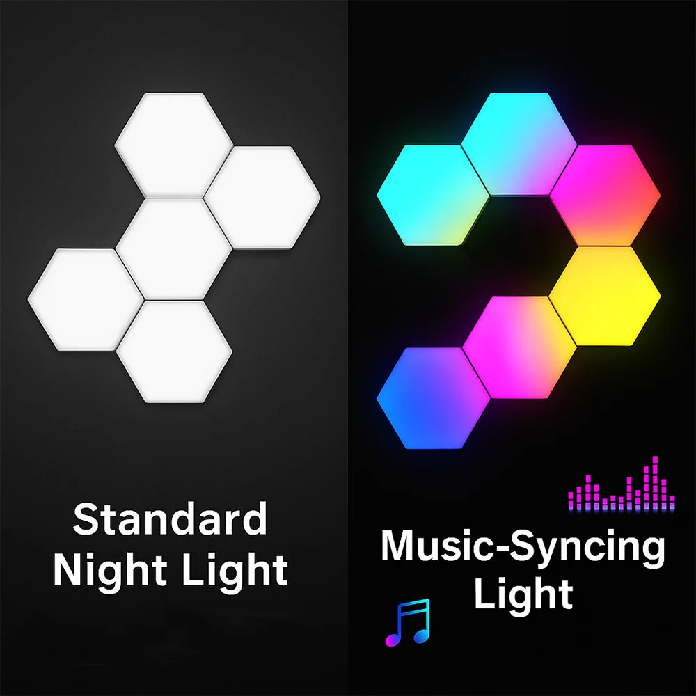 New RGB Light LED Hexagonal Lamps Modular Lighting DIY Creative Decoration Wall Lamp LED Night Light