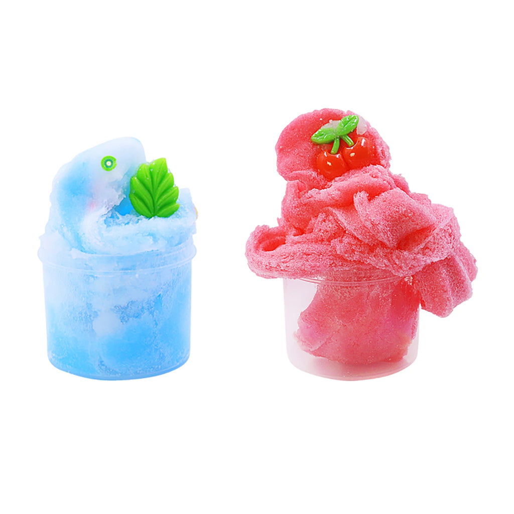 Cloud Slime Kit, 70ml/box with Green leaves and Cherry, DIY Slime Supplies, Stress Relief Toy for Party Favor, Gift and Birthday