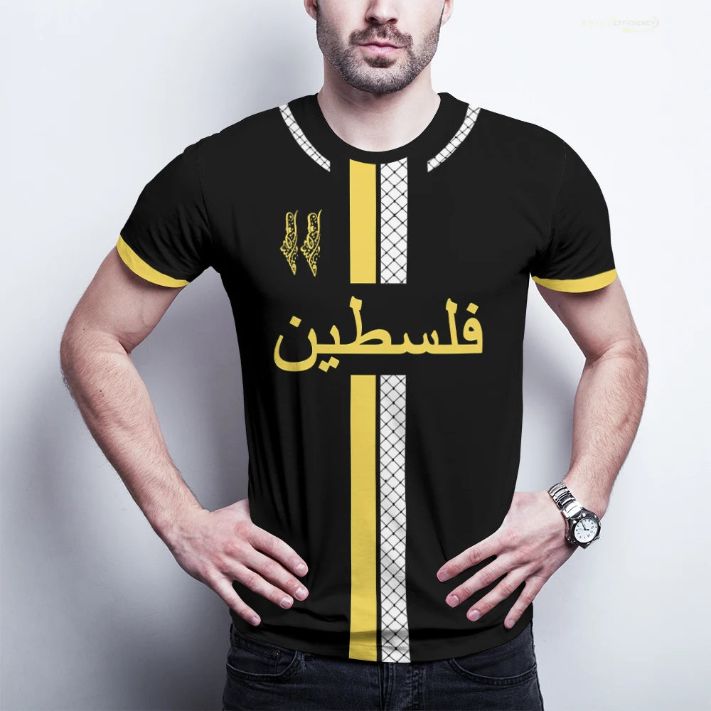 Palestine Football Jersey T Shirts Adult & Kids Light Luxury Digital Printed Soccer Uniforms Summer Mens Palestinian Flag Tees