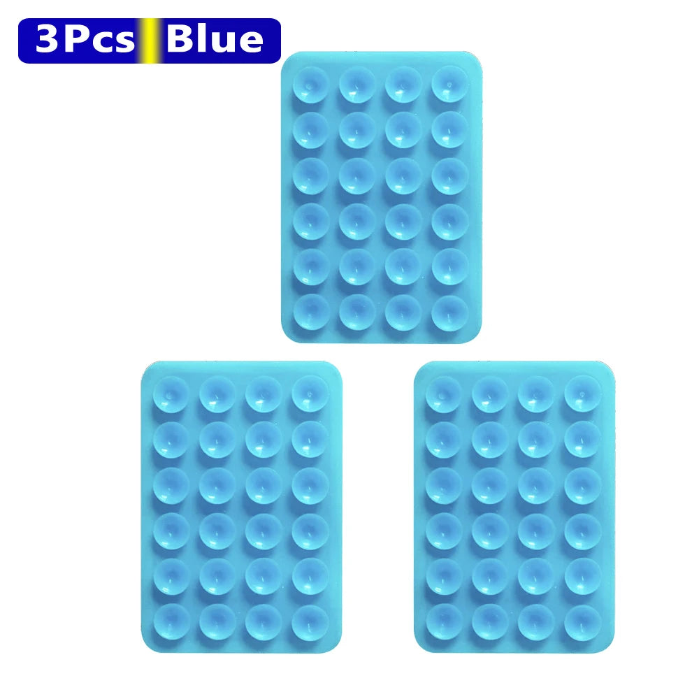 ANKNDO 3/5PCS Back Sticker Suction Cup Phone Holder Silicone Cup Mat Smartphone Wall Stand for Glass Ceramic Tiles Smooth Walls
