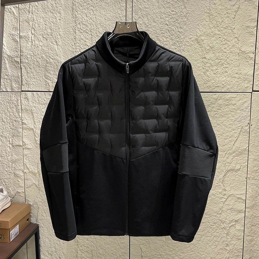 Men's Lightweight Outdoor down Jacket Stand Collar Filled Vest Casual Fashion Warm Windproof All-Match Winter Poly Fiber