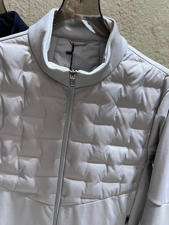 Men's Lightweight Outdoor down Jacket Stand Collar Filled Vest Casual Fashion Warm Windproof All-Match Winter Poly Fiber
