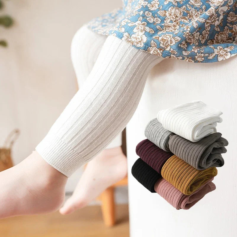 Kids Girl Knitted Pants Solid Leggings For Girls Tights Casual Children's Trousers Pantyhose For Girls Autumn Spring New