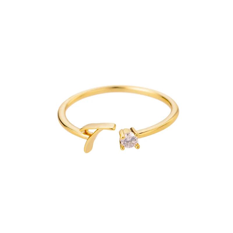 A-Z Initial Rings for Women Open Adjustable Stainless Steel Wedding Ring 2025 Trend Gold Color Couple Jewelry Accessories Gift
