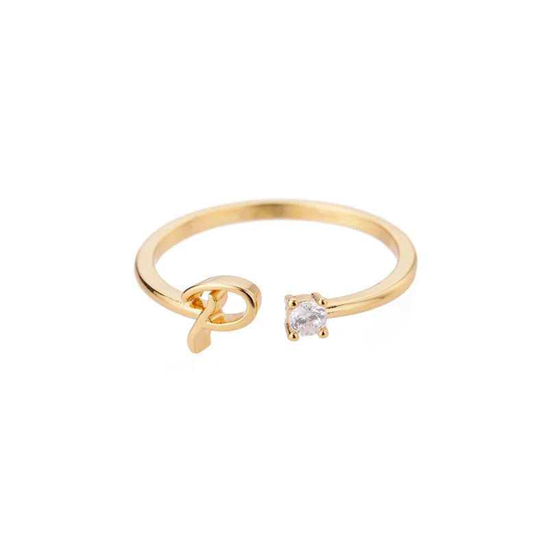 A-Z Initial Rings for Women Open Adjustable Stainless Steel Wedding Ring 2025 Trend Gold Color Couple Jewelry Accessories Gift