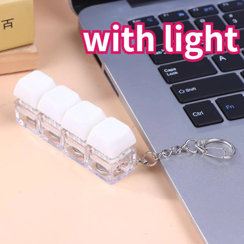 4/9 Keys Mechanical Keyboard Axis Tester LED Keyboard Key Toy Stress Relief DIY Button Keycap Fidget Keychain Toys Gift
