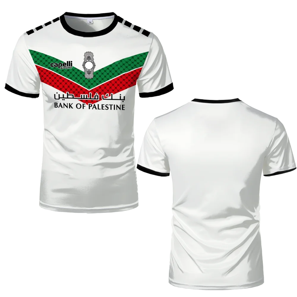 Palestine Football Jersey T Shirts Adult & Kids Light Luxury Digital Printed Soccer Uniforms Summer Mens Palestinian Flag Tees