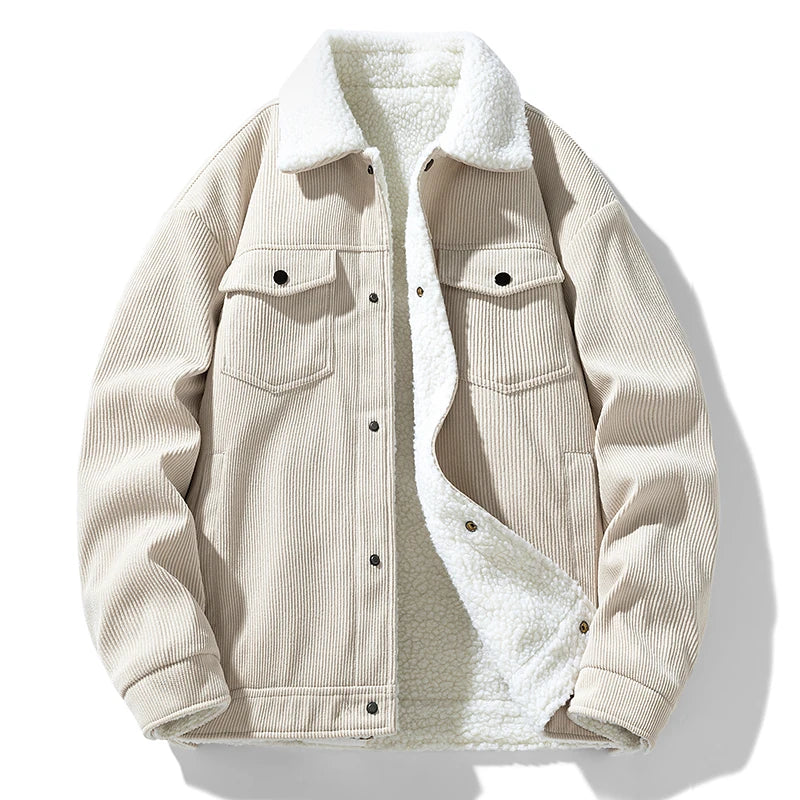 Men's Jackets and Coats Fashion Warm Corduroy Thick Coats 2024 Winter Fashion Men's Coats Down Jackets Men's Cotton Clothing
