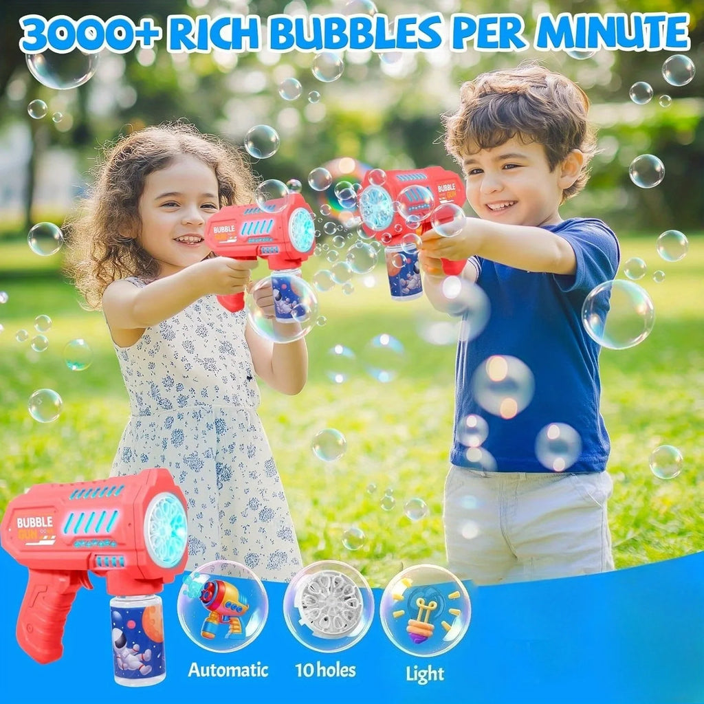 Bubble Gun, Automatic Bubble Machine Children No-spill bubble toy Portable Park Bubble Blower for Kids （without bubble solution）