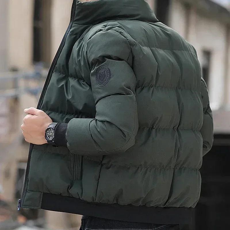 Men's cotton warm jacket - 2025 winter fashion trend - Short warm men's jacket - Thick and casual warm jacket - Men's trench coa