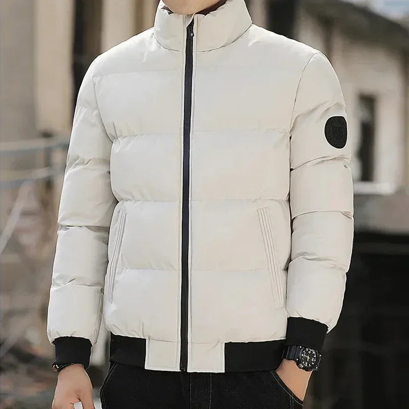 Men's cotton warm jacket - 2025 winter fashion trend - Short warm men's jacket - Thick and casual warm jacket - Men's trench coa