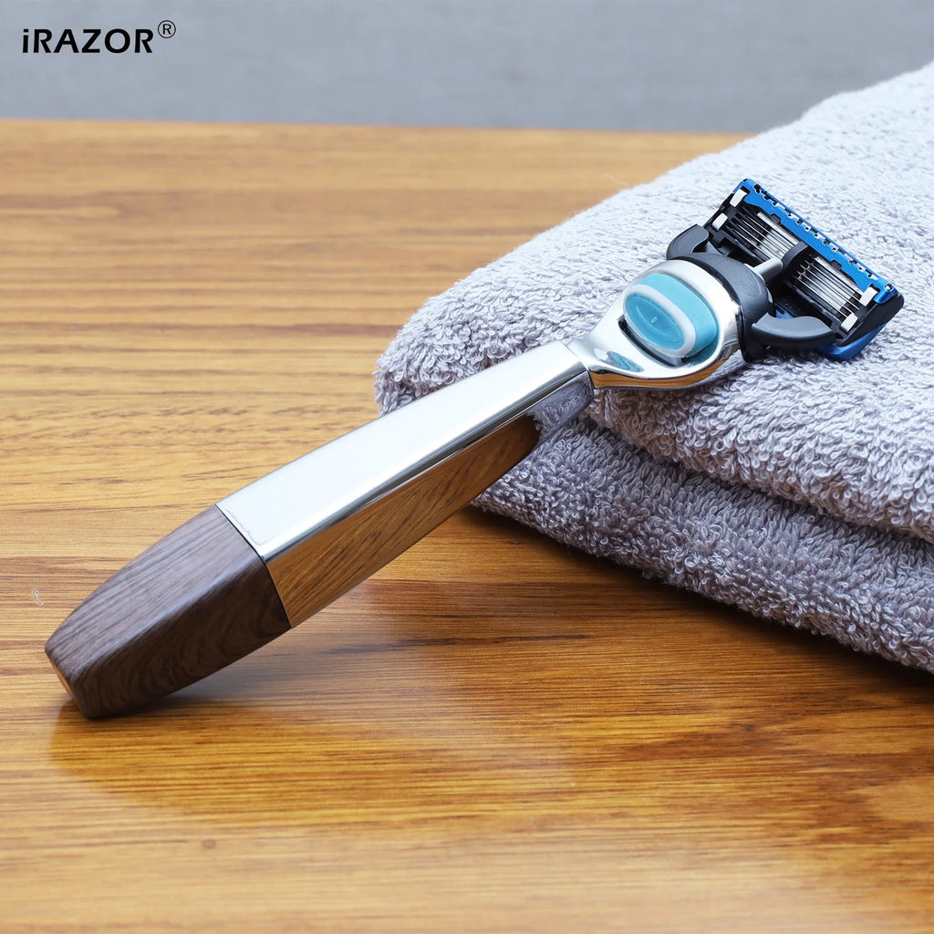 iRAZOR 5-Blade Men's Razor for Shaving Square Heavy-Duty Manual Safety Razor Beard Shaver Barber Accessories