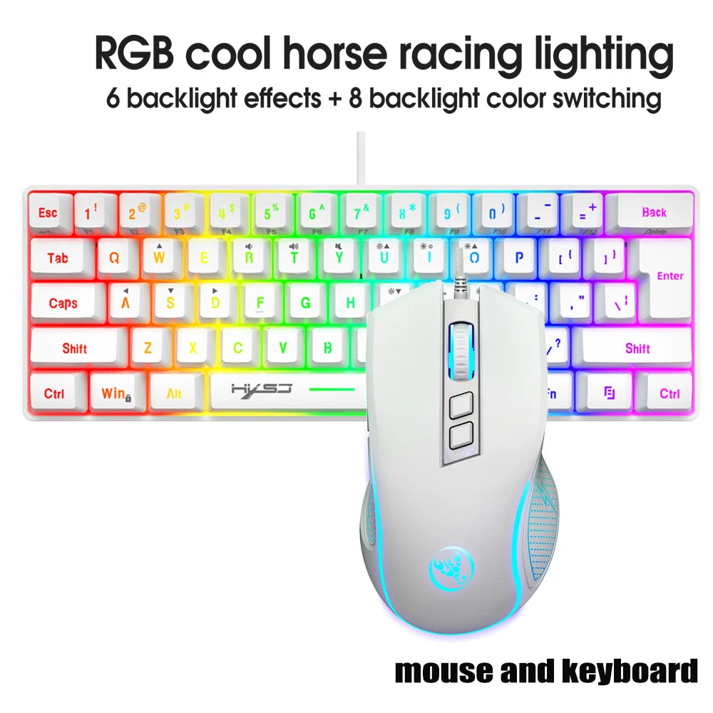 Keyboard and mouse teclados kit gamer keyboards combos 60%PC teclado e branco clavier souris gaming deofertas maus und tastatur