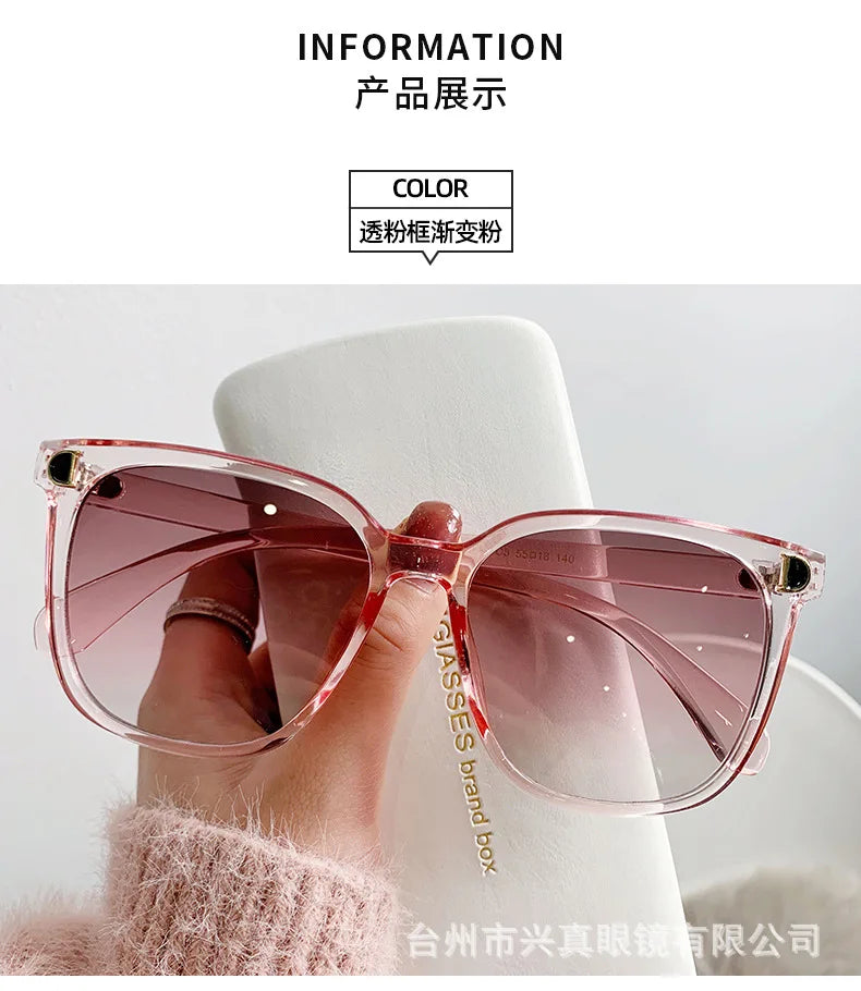 Large Frame Sunglasses for Women, UV Resistant Sunglasses for Women, Gradient Lenses for Women, High-end Anti Glare Sun Visors