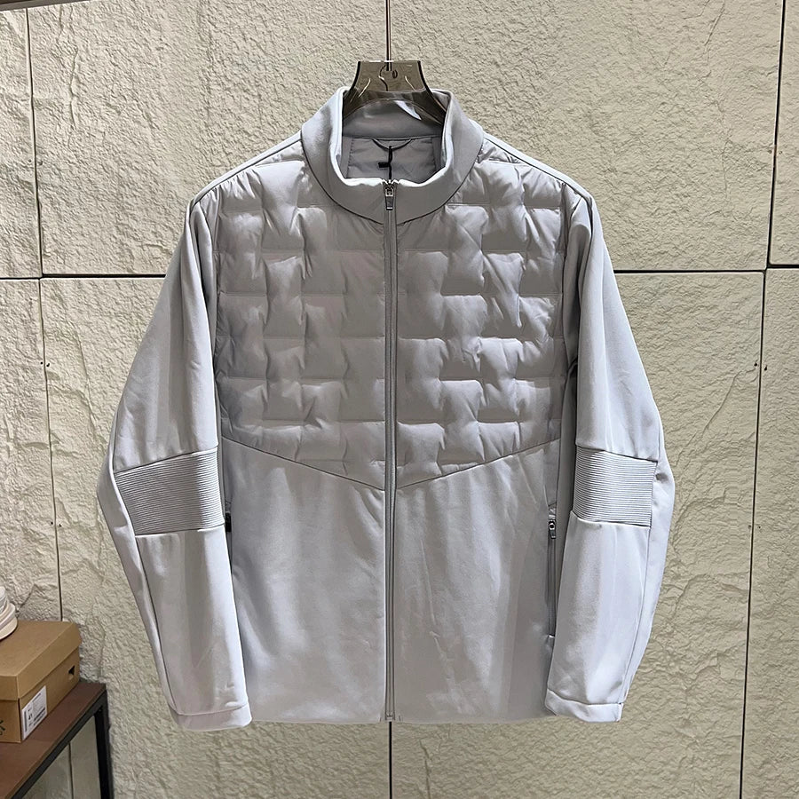 Men's Lightweight Outdoor down Jacket Stand Collar Filled Vest Casual Fashion Warm Windproof All-Match Winter Poly Fiber