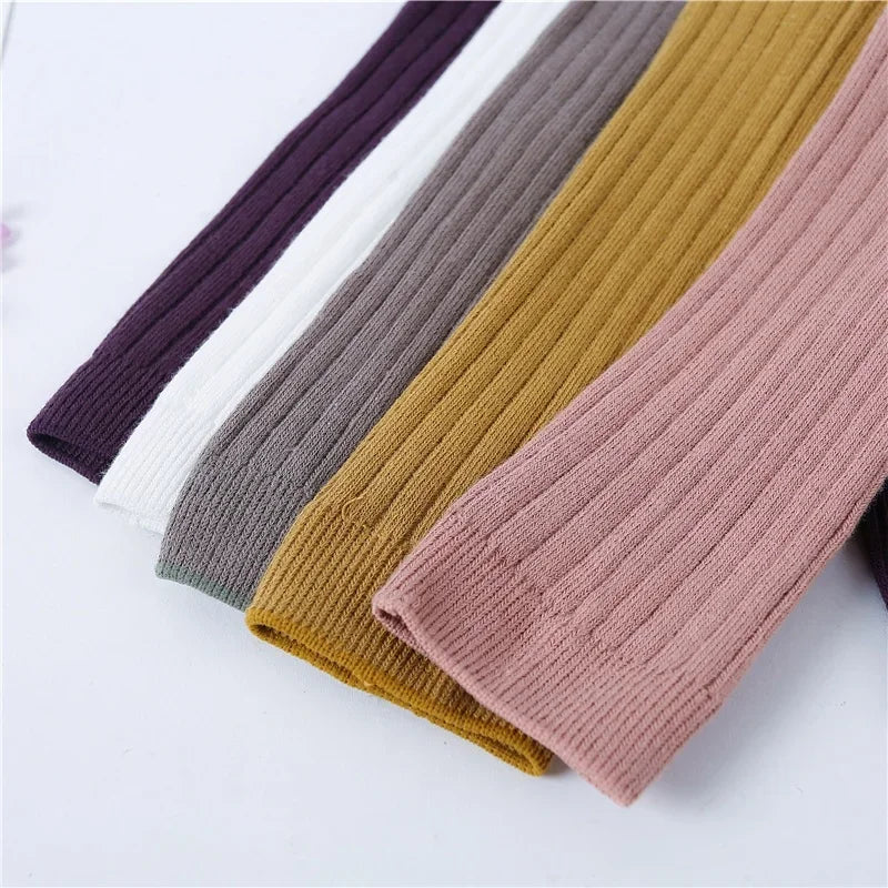 Kids Girl Knitted Pants Solid Leggings For Girls Tights Casual Children's Trousers Pantyhose For Girls Autumn Spring New