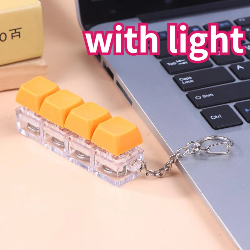4/9 Keys Mechanical Keyboard Axis Tester LED Keyboard Key Toy Stress Relief DIY Button Keycap Fidget Keychain Toys Gift
