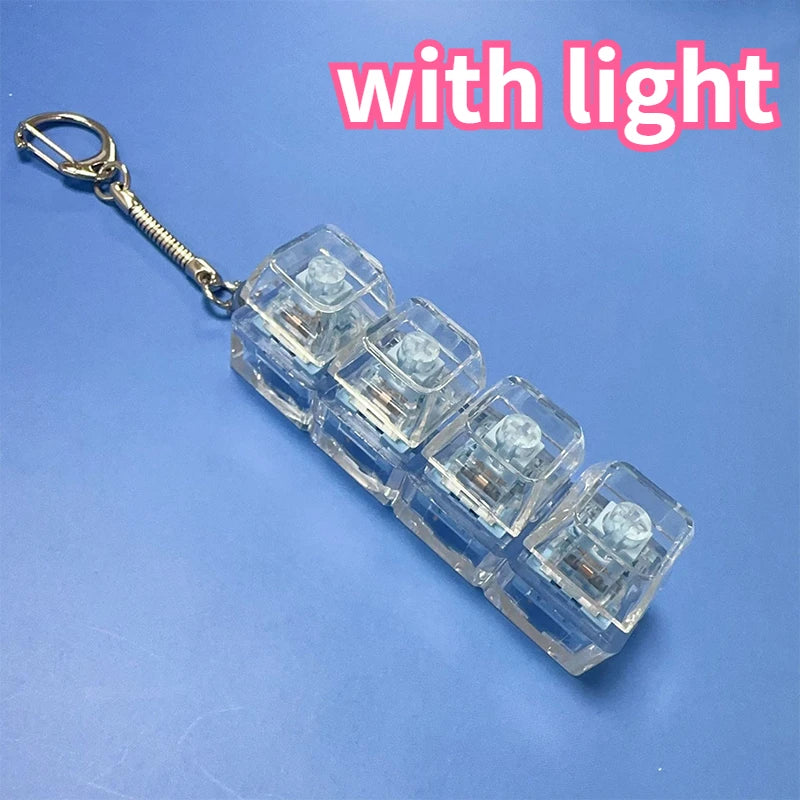 4/9 Keys Mechanical Keyboard Axis Tester LED Keyboard Key Toy Stress Relief DIY Button Keycap Fidget Keychain Toys Gift