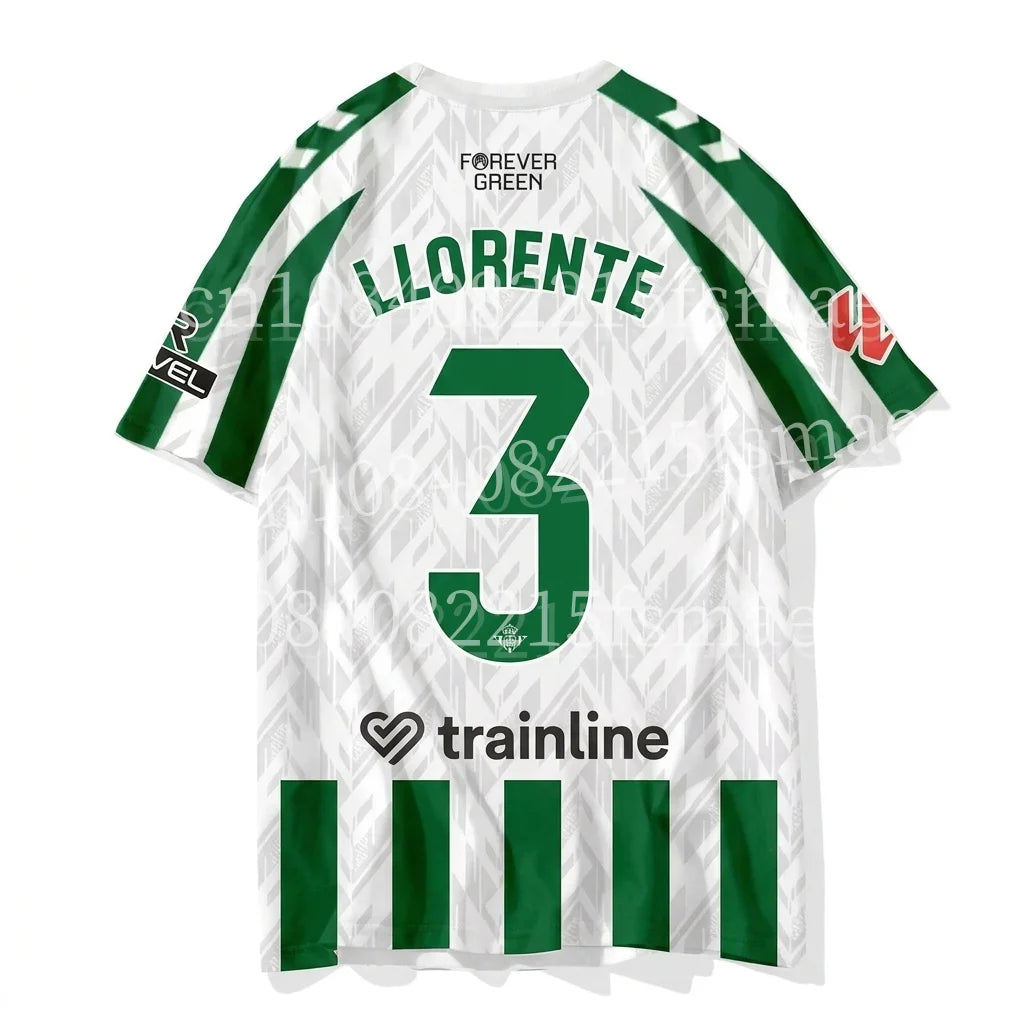 2026 Men Green White Striped Soccer Jersey Short Sleeve Quick Dry Football Shirt Breathable Sports T-shirt Team Training Uniform