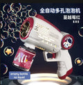 New Porous Astronaut Electric Bubble Gun Kid Toy Bubbles Machine Automatic Soap Blower with Light Summer Outdoor Party Games toy