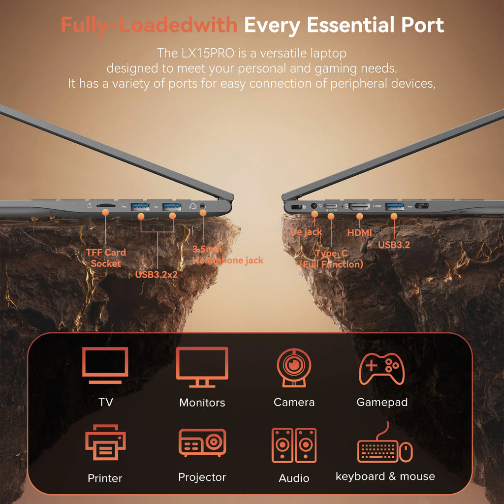 ACEMAGIC 15.6" Laptop  AMD Ryzen 7 5700U computer laptops 8 Cores 16GB DDR4 RAM 512GB SSD Full HD Display Light Gaming Laptop