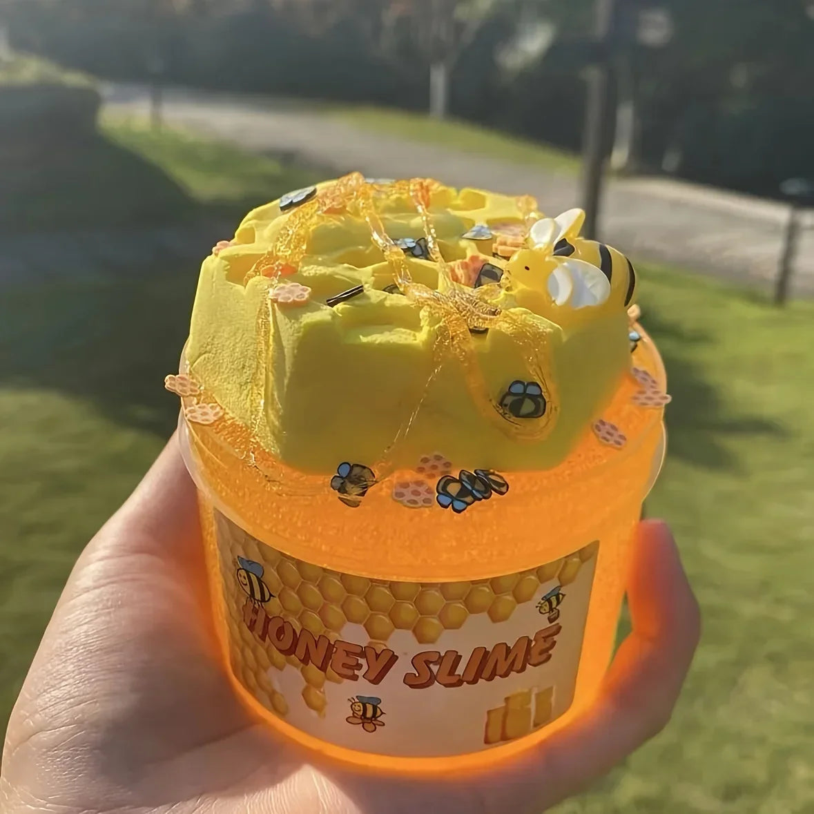 DIY Honeycomb Slime Kit - Transparent Stretchy Slime & Clay Set for Handmade Simulation Play Stress Relief Toy for Kids & Adults