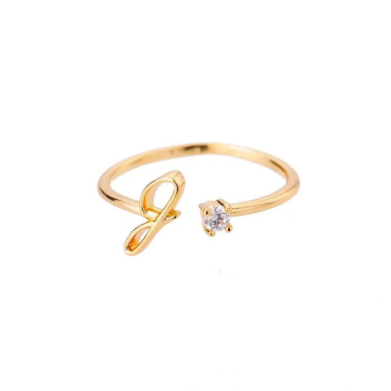 A-Z Initial Rings for Women Open Adjustable Stainless Steel Wedding Ring 2025 Trend Gold Color Couple Jewelry Accessories Gift
