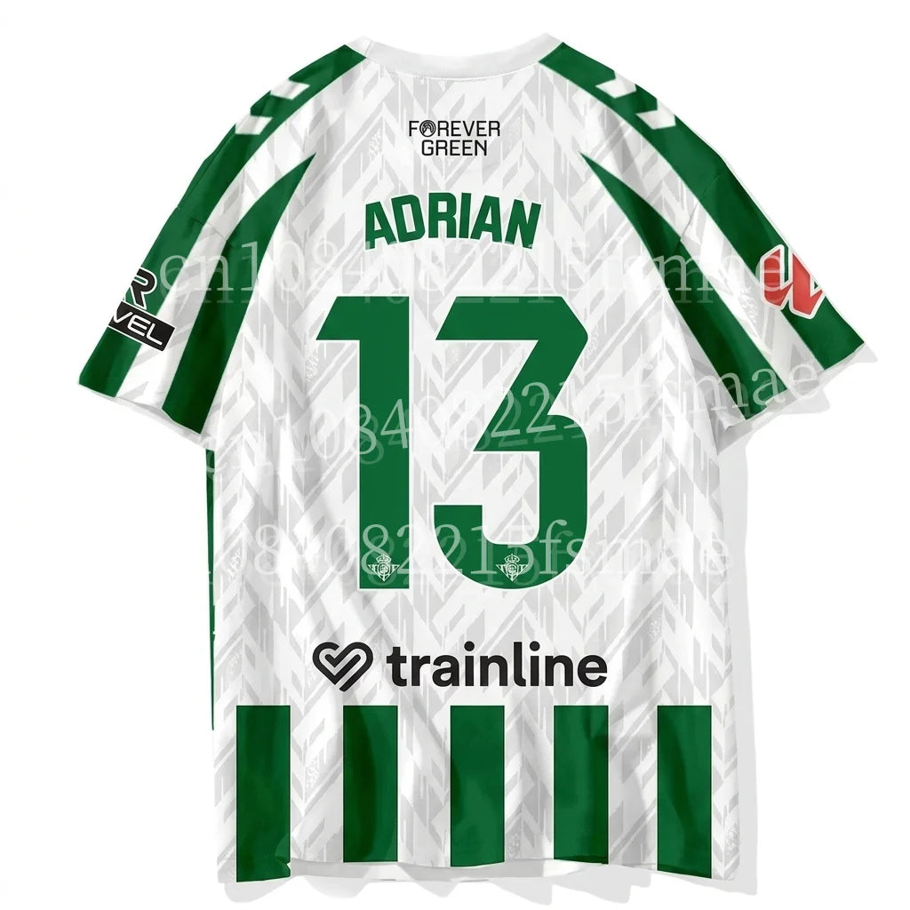 2026 Men Green White Striped Soccer Jersey Short Sleeve Quick Dry Football Shirt Breathable Sports T-shirt Team Training Uniform