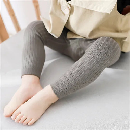 Kids Girl Knitted Pants Solid Leggings For Girls Tights Casual Children's Trousers Pantyhose For Girls Autumn Spring New