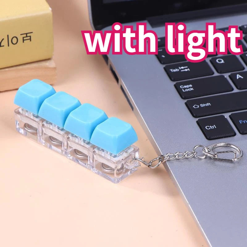 4/9 Keys Mechanical Keyboard Axis Tester LED Keyboard Key Toy Stress Relief DIY Button Keycap Fidget Keychain Toys Gift
