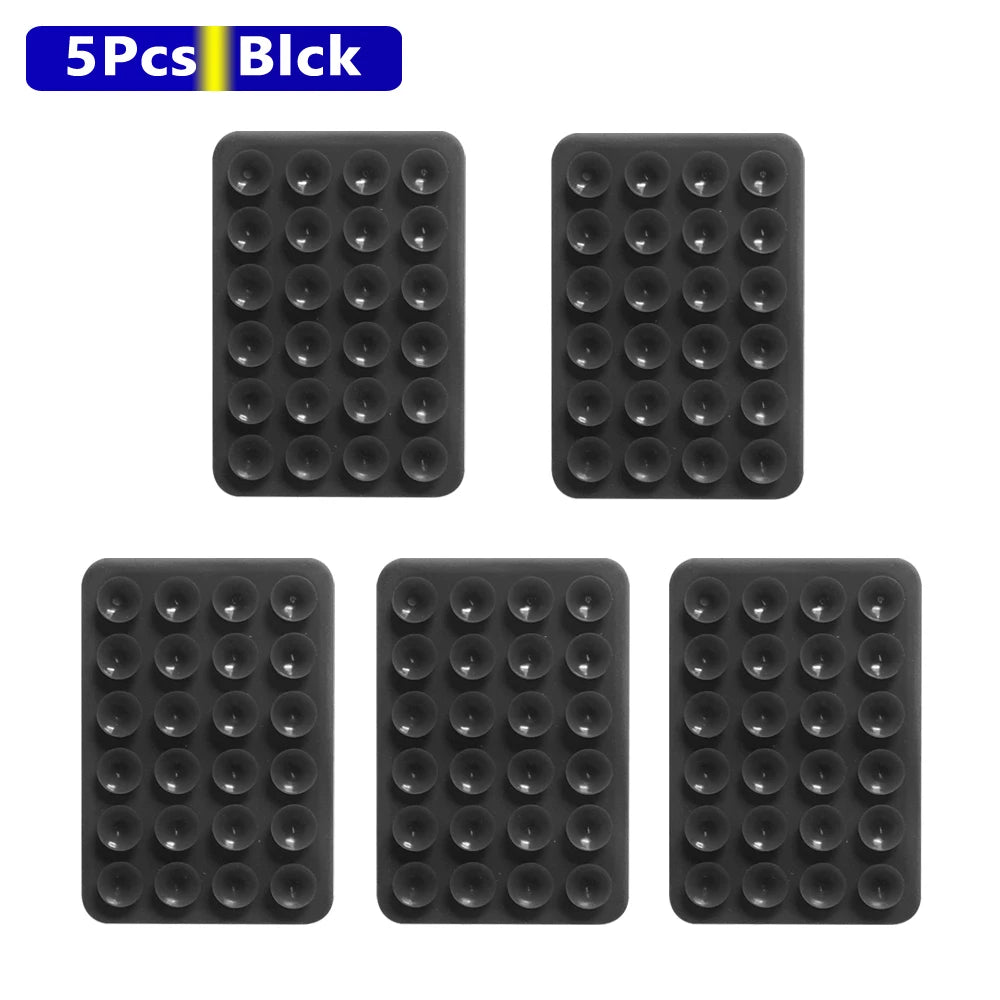 ANKNDO 3/5PCS Back Sticker Suction Cup Phone Holder Silicone Cup Mat Smartphone Wall Stand for Glass Ceramic Tiles Smooth Walls