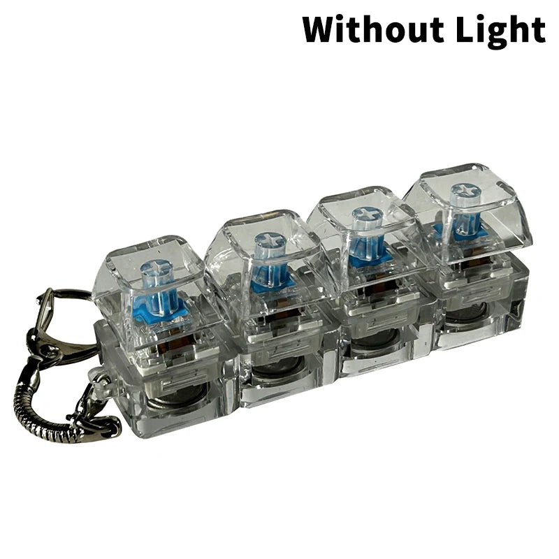 4/9 Keys Mechanical Keyboard Axis Tester LED Keyboard Key Toy Stress Relief DIY Button Keycap Fidget Keychain Toys Gift