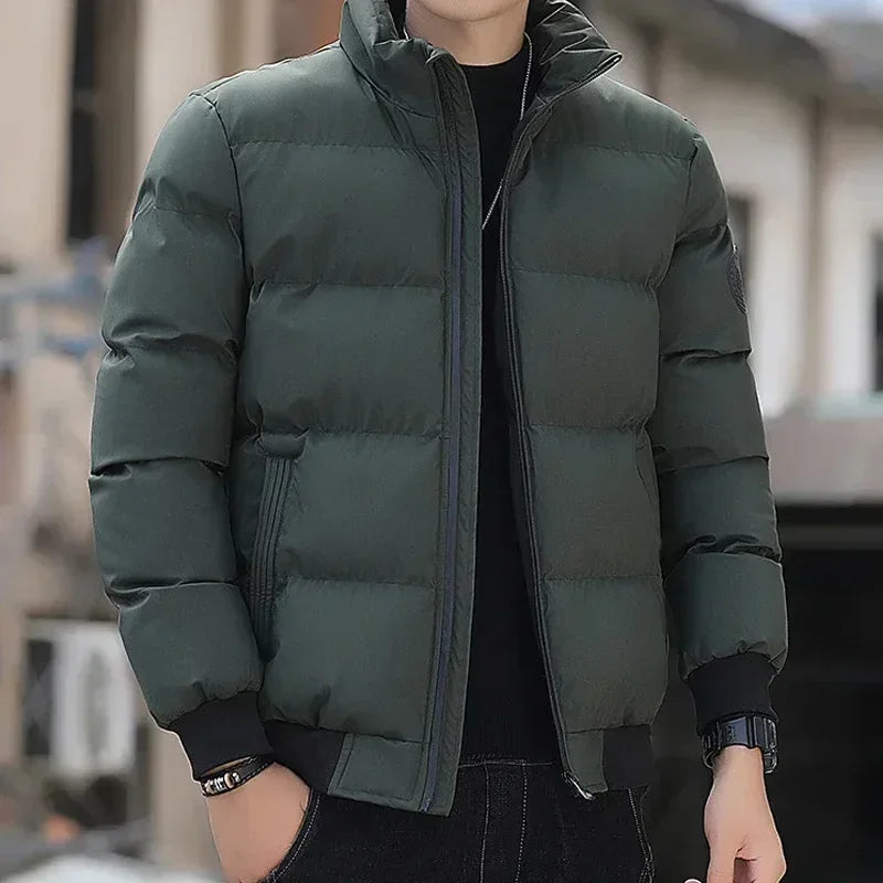 Men's cotton warm jacket - 2025 winter fashion trend - Short warm men's jacket - Thick and casual warm jacket - Men's trench coa