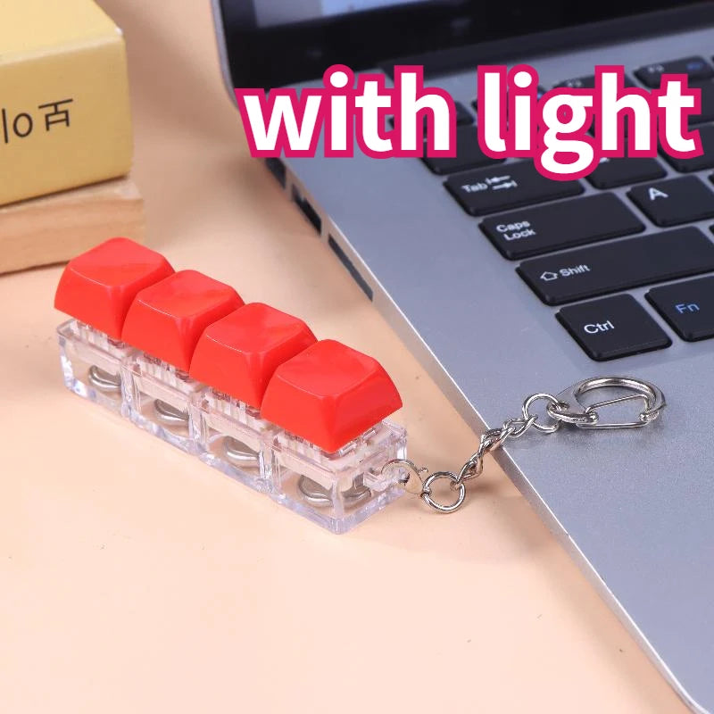 4/9 Keys Mechanical Keyboard Axis Tester LED Keyboard Key Toy Stress Relief DIY Button Keycap Fidget Keychain Toys Gift