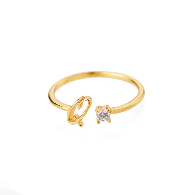 A-Z Initial Rings for Women Open Adjustable Stainless Steel Wedding Ring 2025 Trend Gold Color Couple Jewelry Accessories Gift