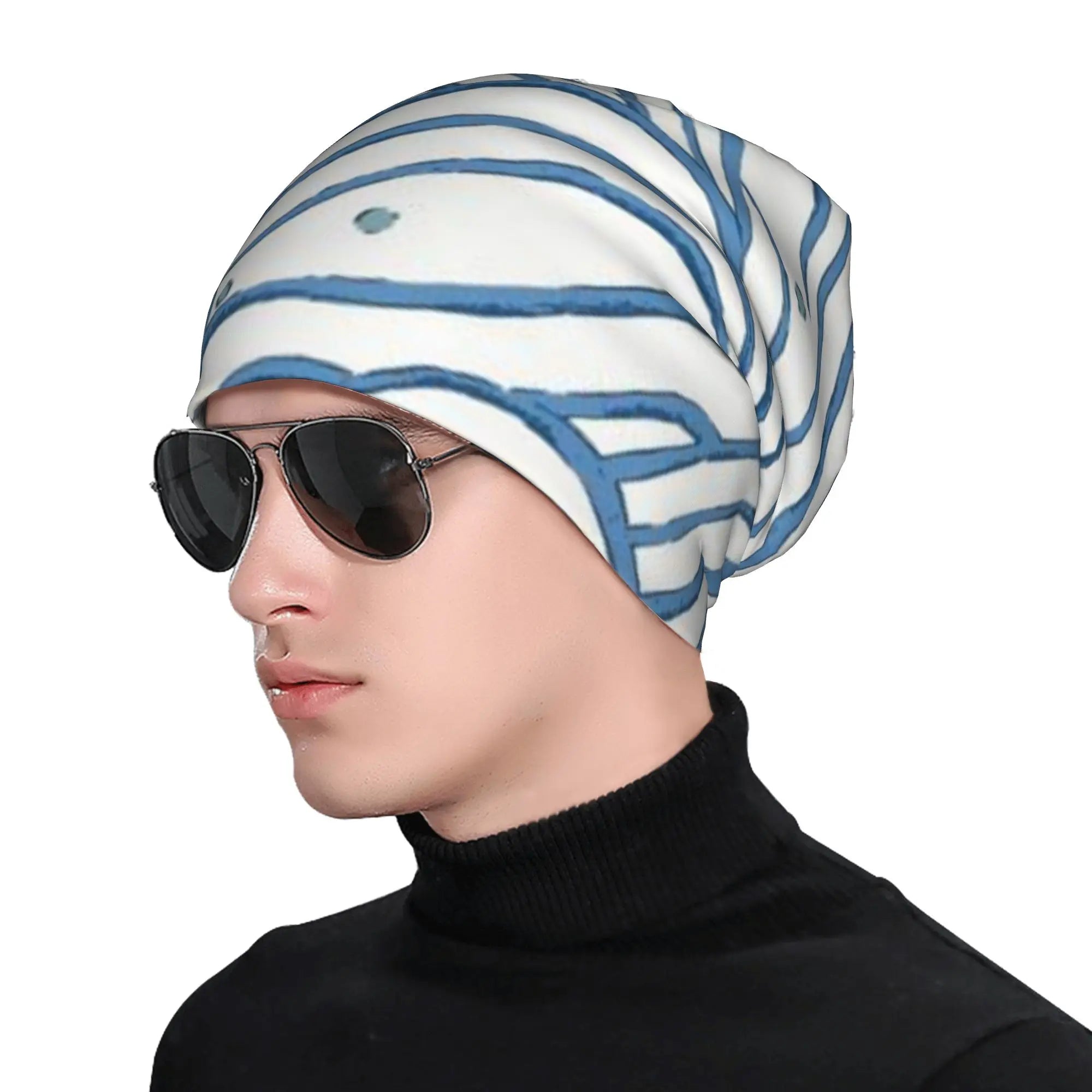 Blue (12) Outdoor Caps For Men Women Sea Wave Ski Caps Soft Bonnet Hats Skullies & Beanies Hat