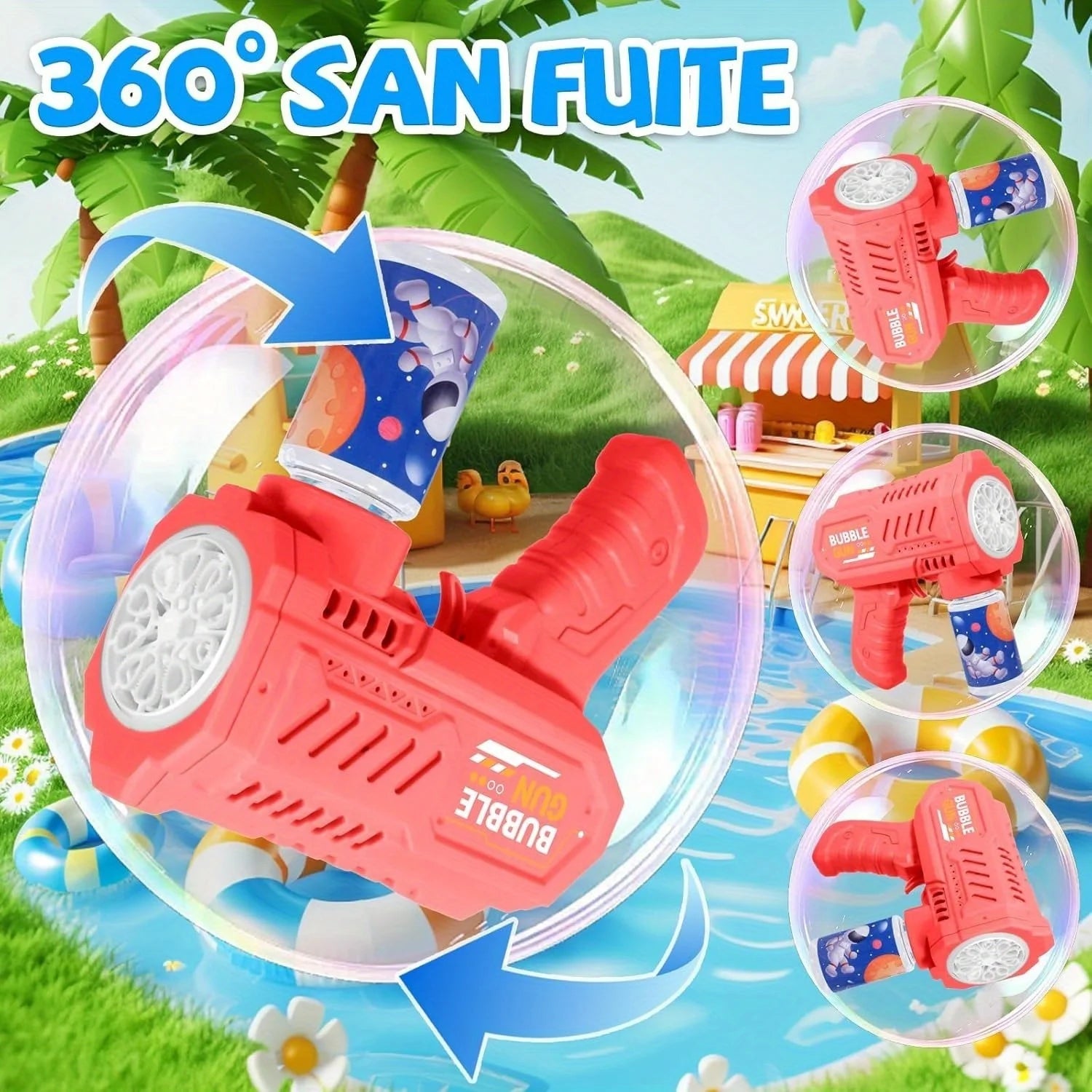 Bubble Gun, Automatic Bubble Machine Children No-spill bubble toy Portable Park Bubble Blower for Kids （without bubble solution）