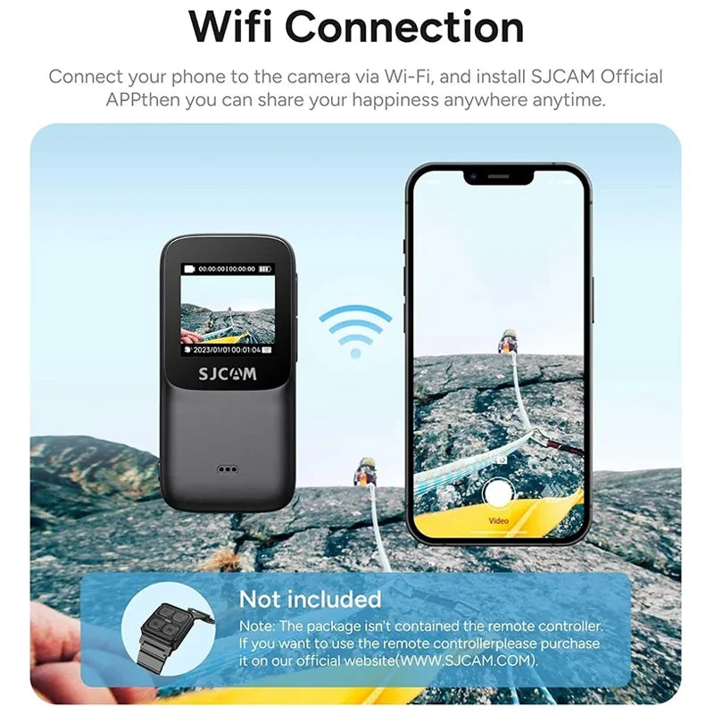 SJCAM C200 Pro 4K Action Camera with Portable Body 5M Waterproof FHD GYRO Video Body 5G WiFi Night Vision