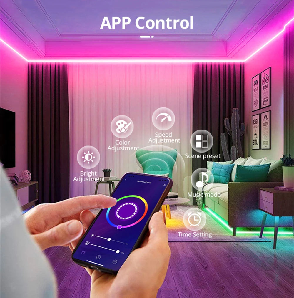 5V USB RGB Neon LED Strip Light 1M 2M 3M 4M 5M Waterproof LED Neon Strip With App and 44key Remote Control For Home Decor Lights