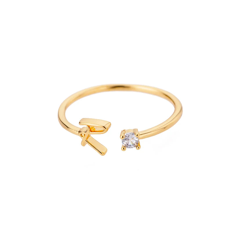 A-Z Initial Rings for Women Open Adjustable Stainless Steel Wedding Ring 2025 Trend Gold Color Couple Jewelry Accessories Gift