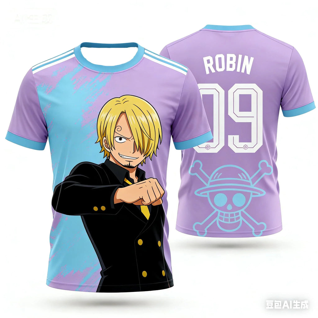 2026 Summer Japan One Piece Luffy Football Jersey Men T-shirt Football Special Jersey Adult Men's Quick-Drying T-shirt