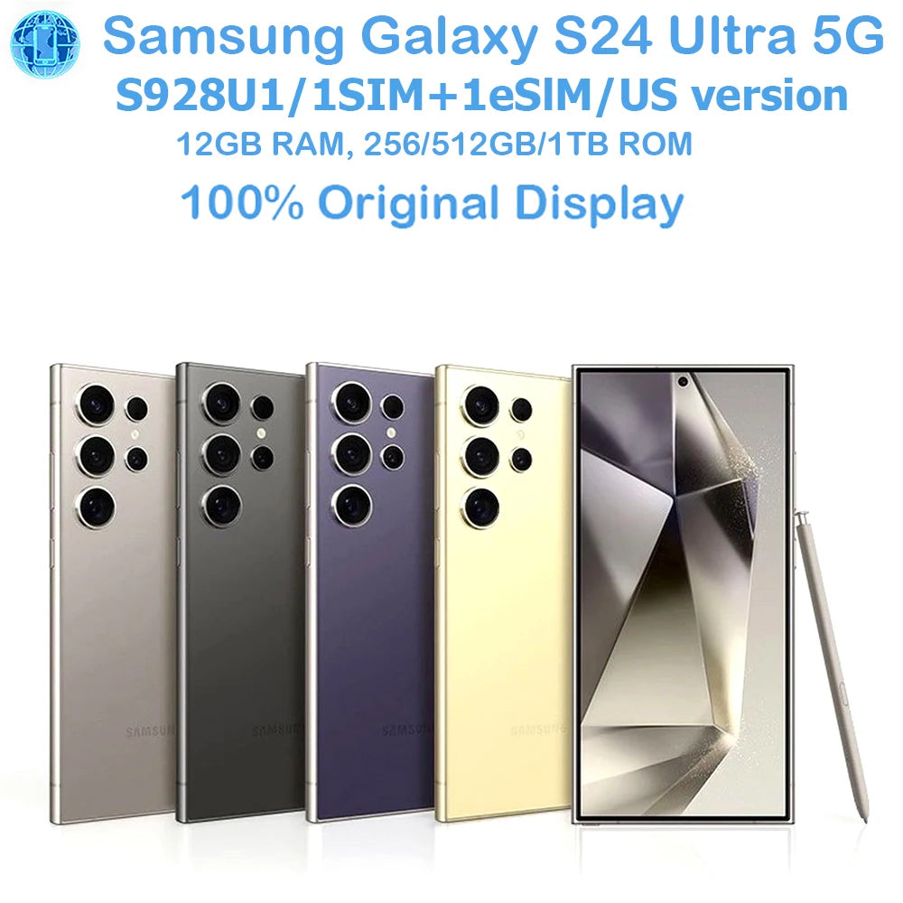 Samsung Galaxy S24 Ultra 5G S928U1 Smart Android Phone 6.8-inch 200MP 45W Samsung Smartphone 5000mAh NFC US Original unlocking