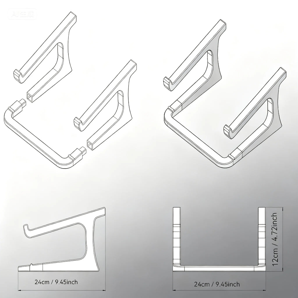 Portable Laptop Stand with Height Adjustment Detachable Design for Better Cooling