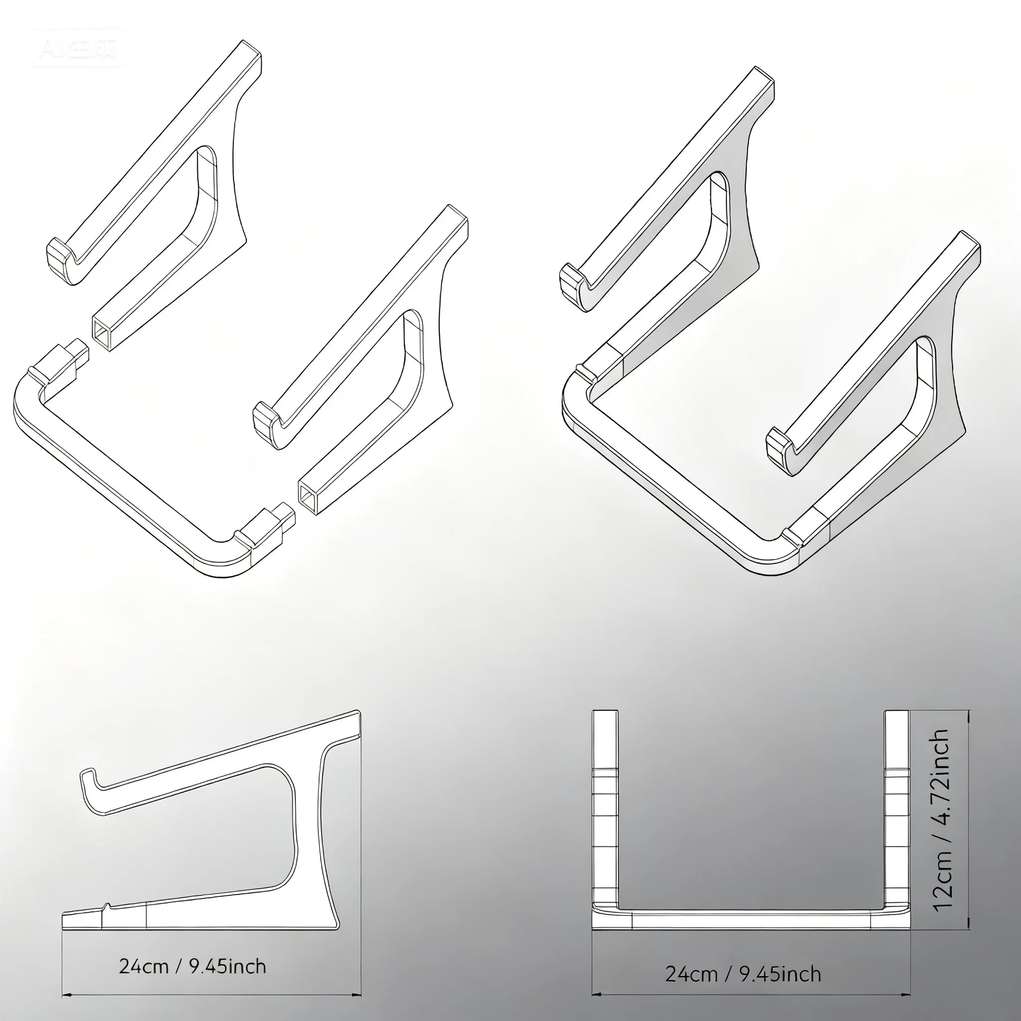 Portable Laptop Stand with Height Adjustment Detachable Design for Better Cooling