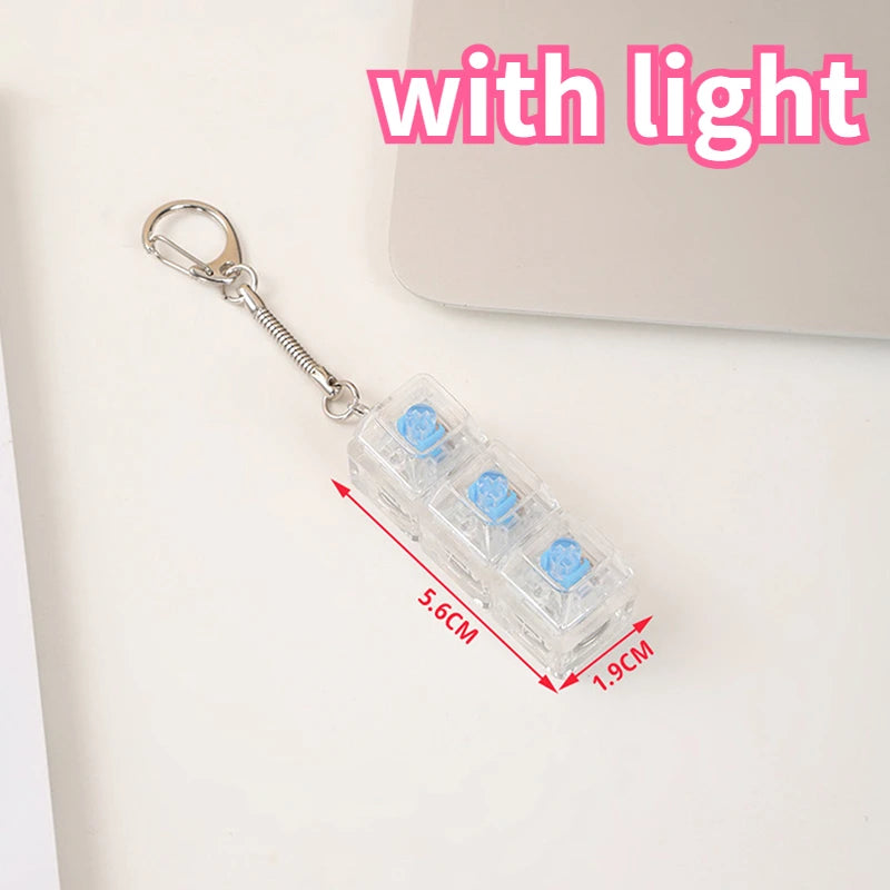 4/9 Keys Mechanical Keyboard Axis Tester LED Keyboard Key Toy Stress Relief DIY Button Keycap Fidget Keychain Toys Gift