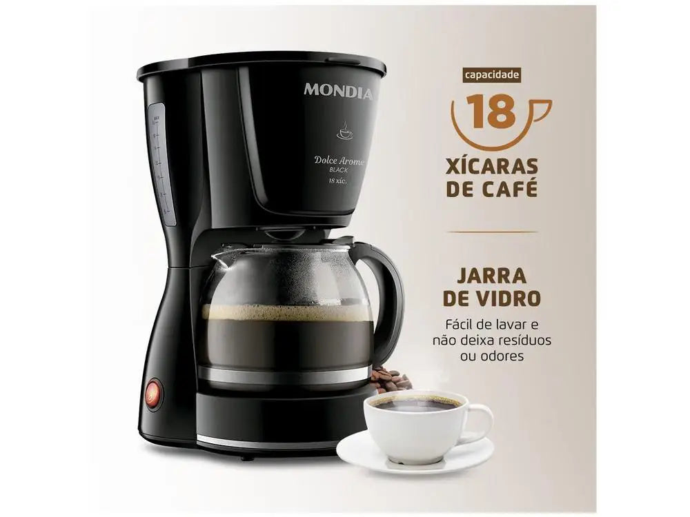 Electric Coffee maker Mondial Dolce Arome Black C-30-18X-FB 18 Cafes Black-110V