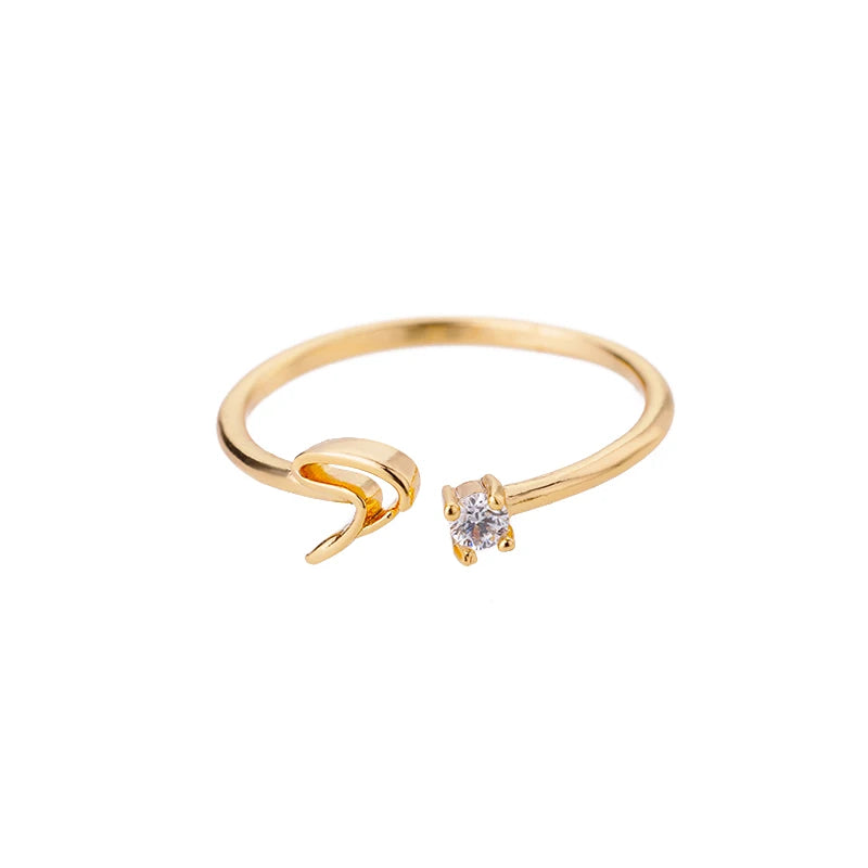 A-Z Initial Rings for Women Open Adjustable Stainless Steel Wedding Ring 2025 Trend Gold Color Couple Jewelry Accessories Gift